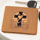 "Saved, Redeemed, Forever His" Christian Leather Wallet