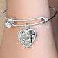 Personalized "Faith, Hope, Love" Heart Bangle Bracelet