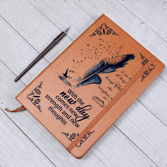 I can do all things through Christ new day - new strength Color feather Christian Journal - Journals