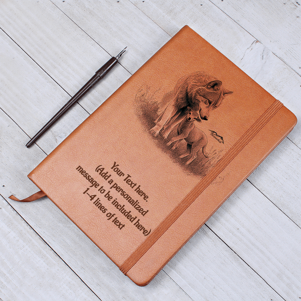 Wolf and Lamb - Personalized Graphic Vegan Leather Journal