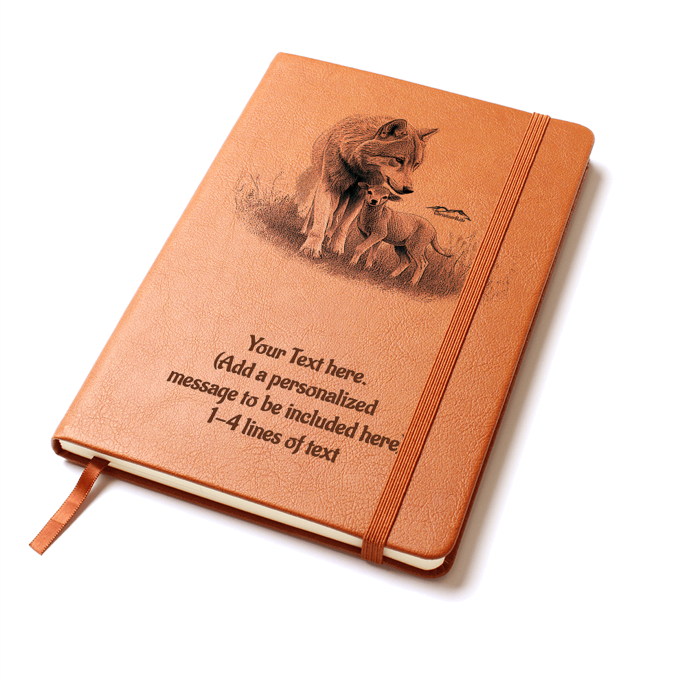 Wolf and Lamb - Personalized Graphic Vegan Leather Journal