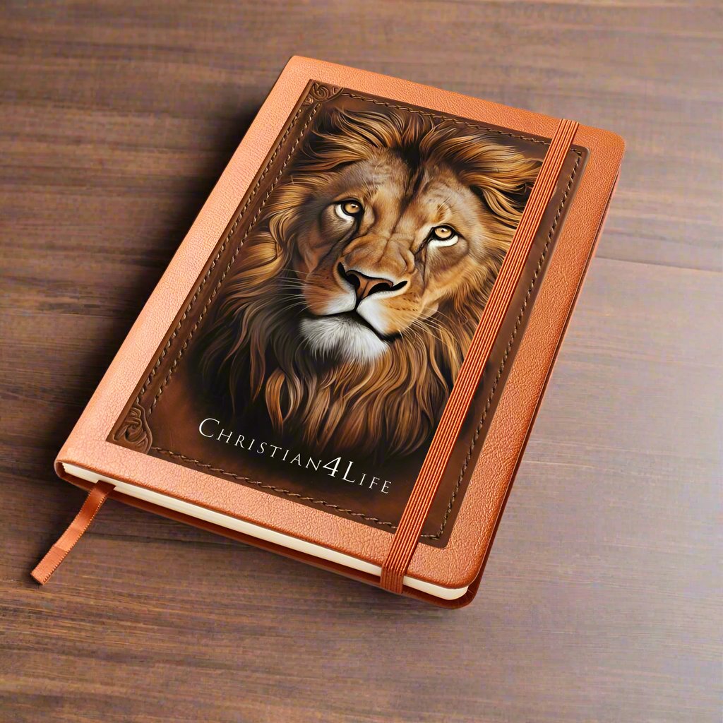 3D Christian4Life Lion Graphic Christian Journal Notebook (vegan leather) Journals Christian4Life