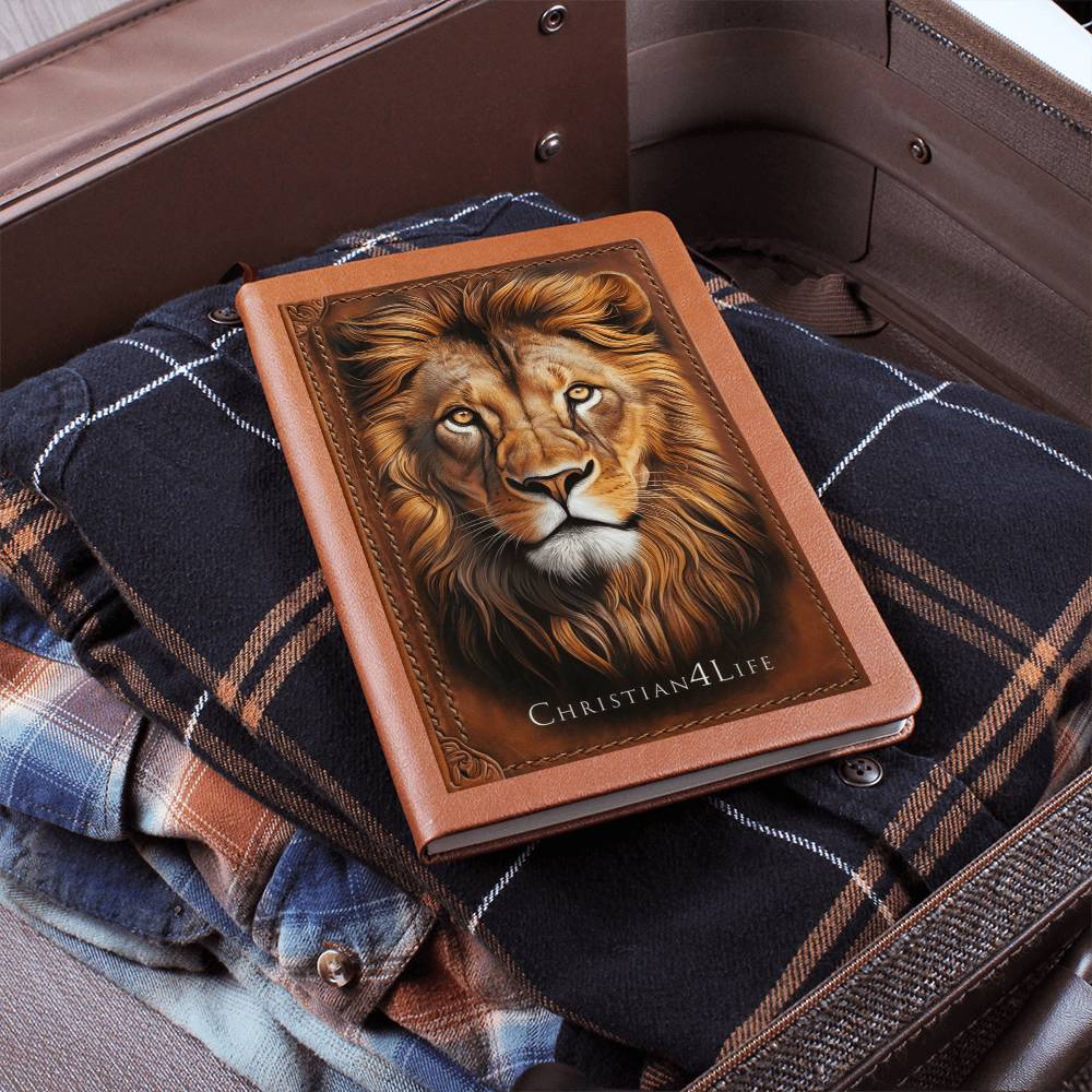 3D Christian4Life Lion Graphic Christian Journal Notebook (vegan leather) Journals Christian4Life