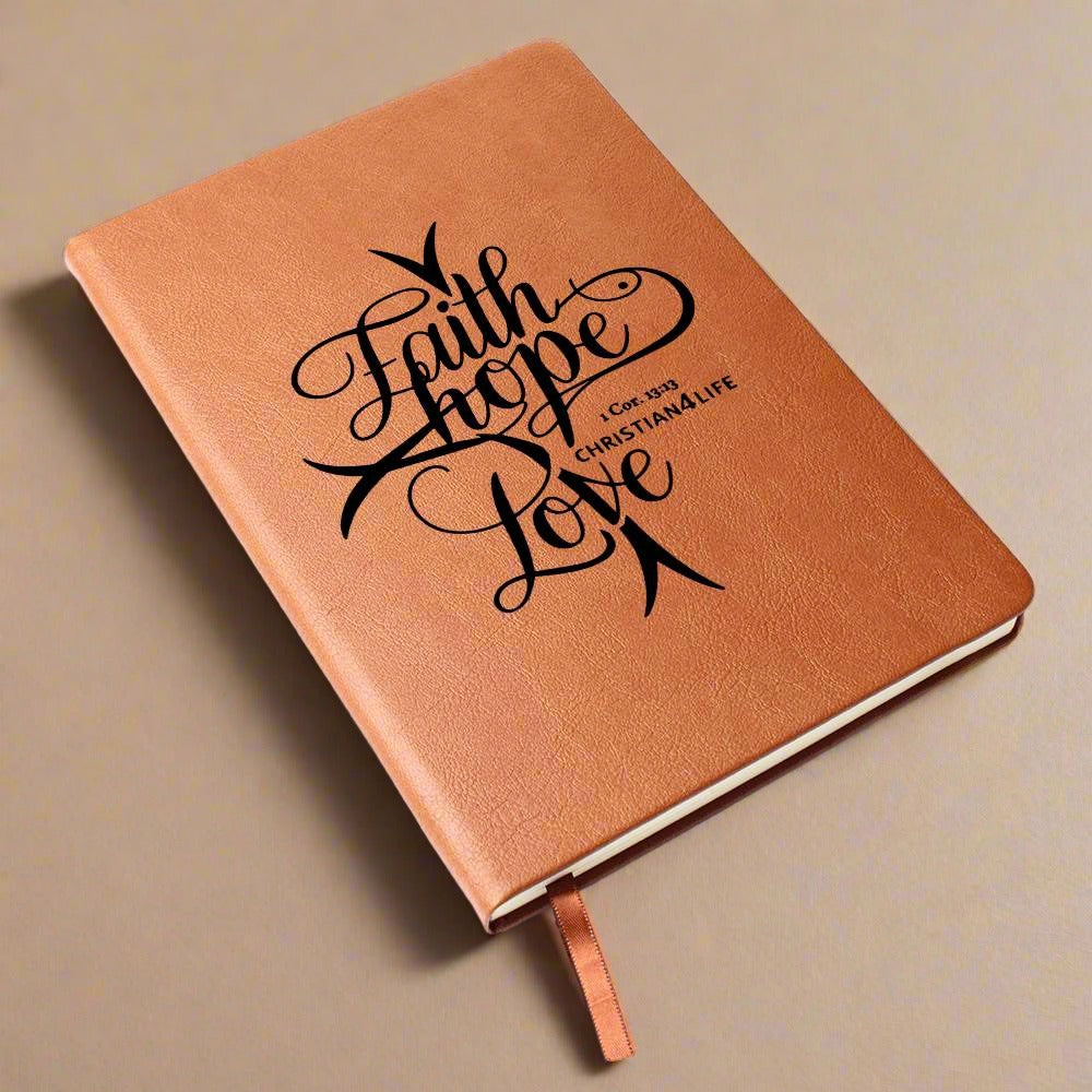 "Faith, Hope, Love" Vegan Leather Journal