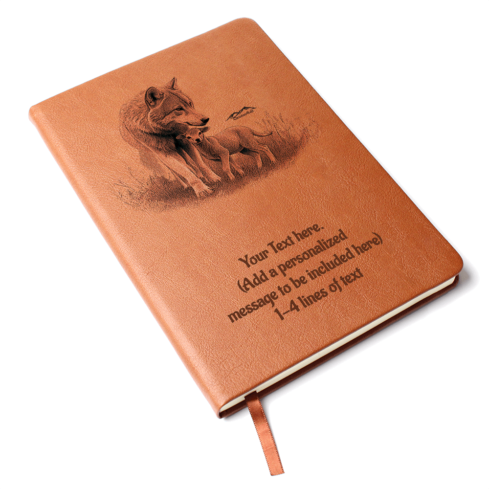 Wolf and Lamb - Personalized Graphic Vegan Leather Journal