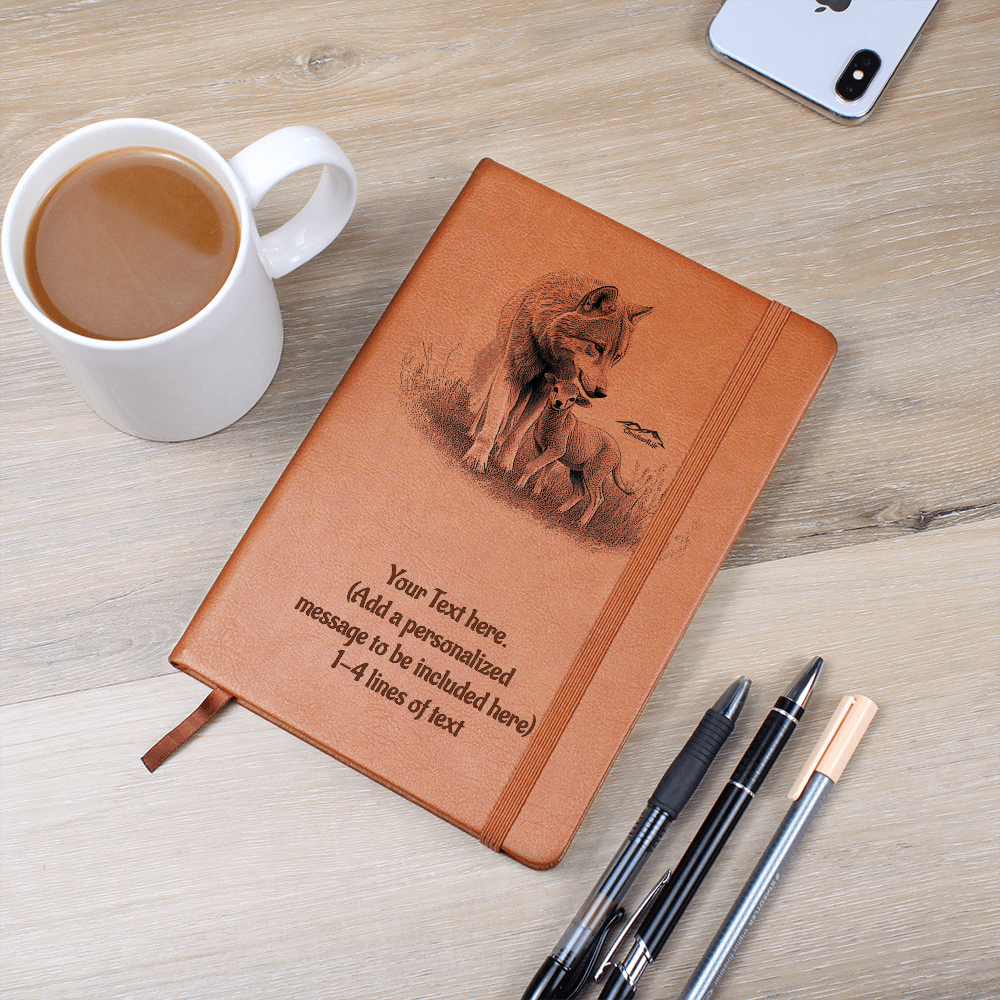 Wolf and Lamb - Personalized Graphic Vegan Leather Journal