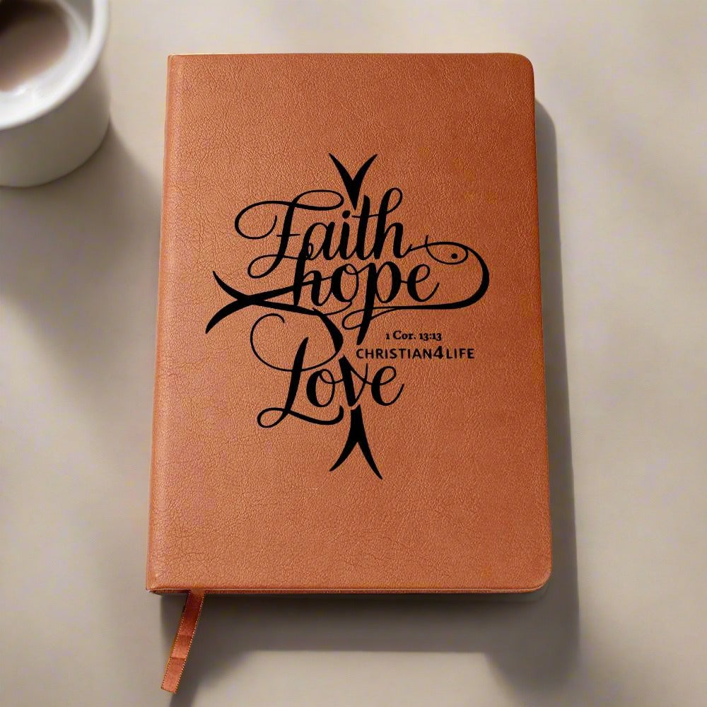 "Faith, Hope, Love" Vegan Leather Journal