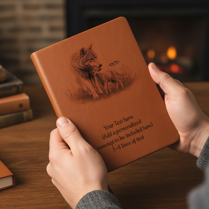 Wolf and Lamb - Personalized Graphic Vegan Leather Journal