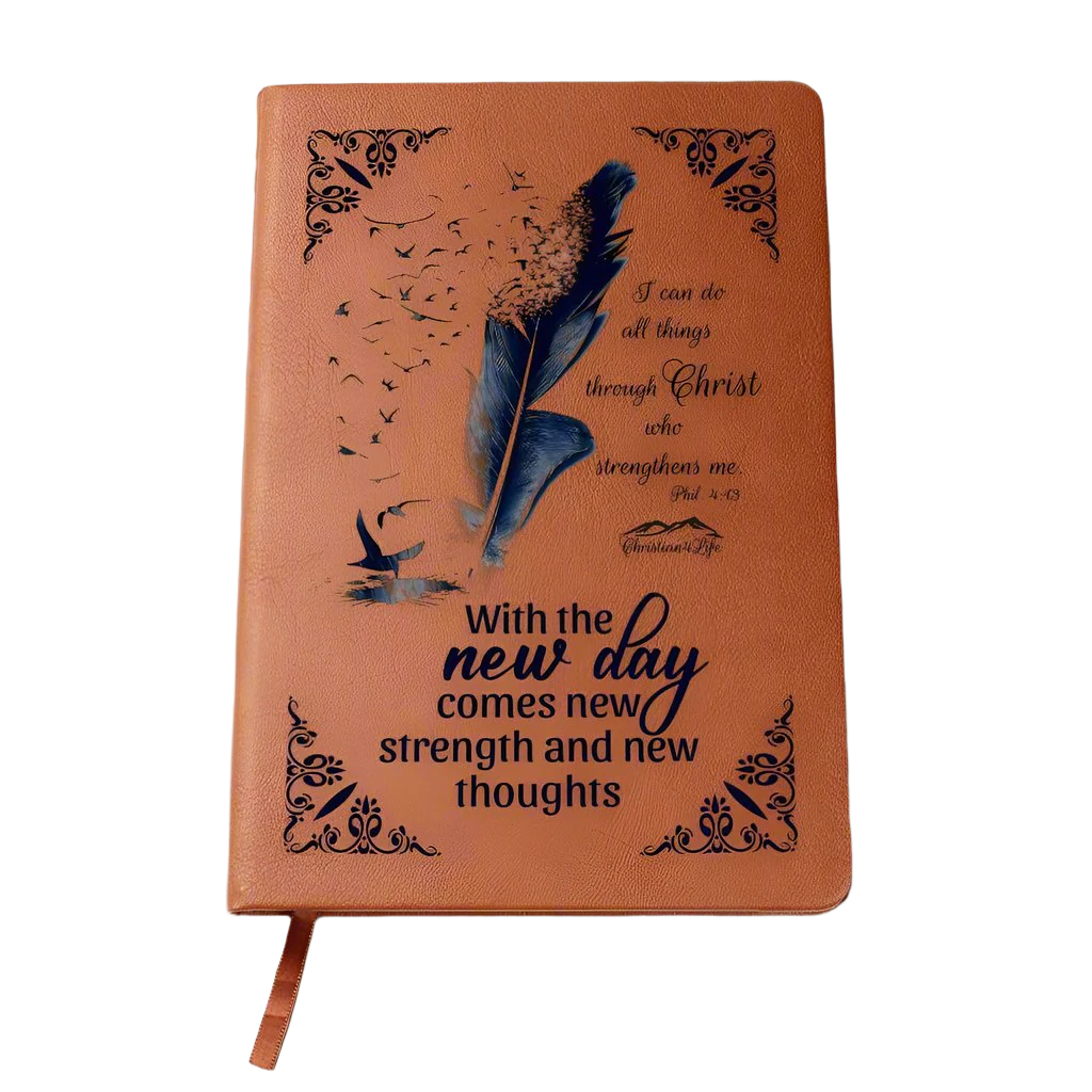 I can do all things through Christ, new day - new strength, Color feather Christian Journal