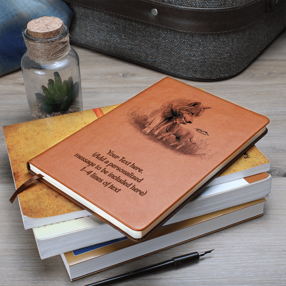 Wolf and Lamb - Personalized Graphic Vegan Leather Journal