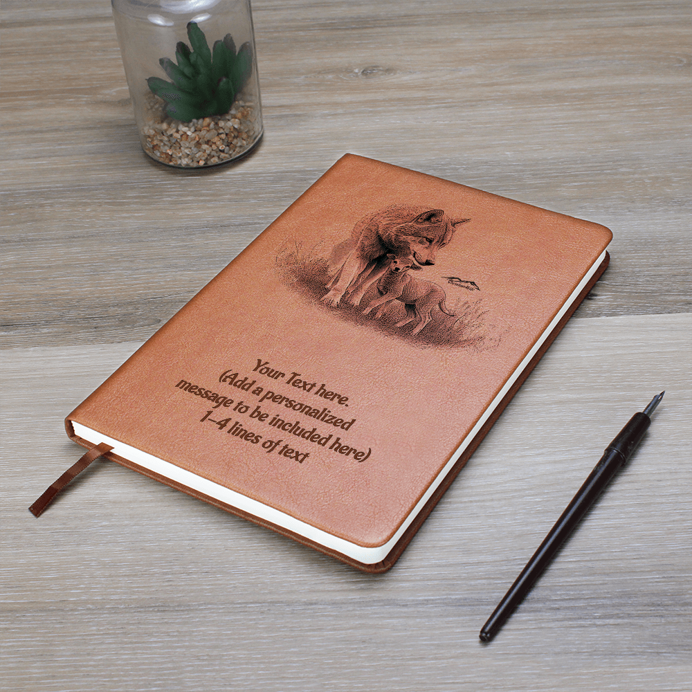 Wolf and Lamb - Personalized Graphic Vegan Leather Journal