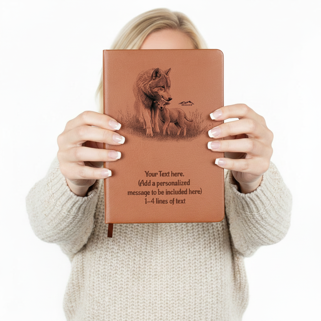 Wolf and Lamb - Personalized Graphic Vegan Leather Journal