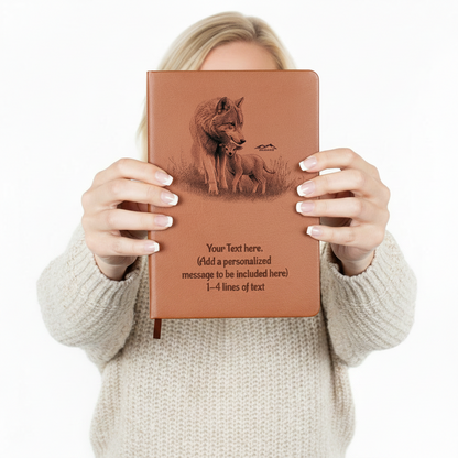 Wolf and Lamb - Personalized Graphic Vegan Leather Journal