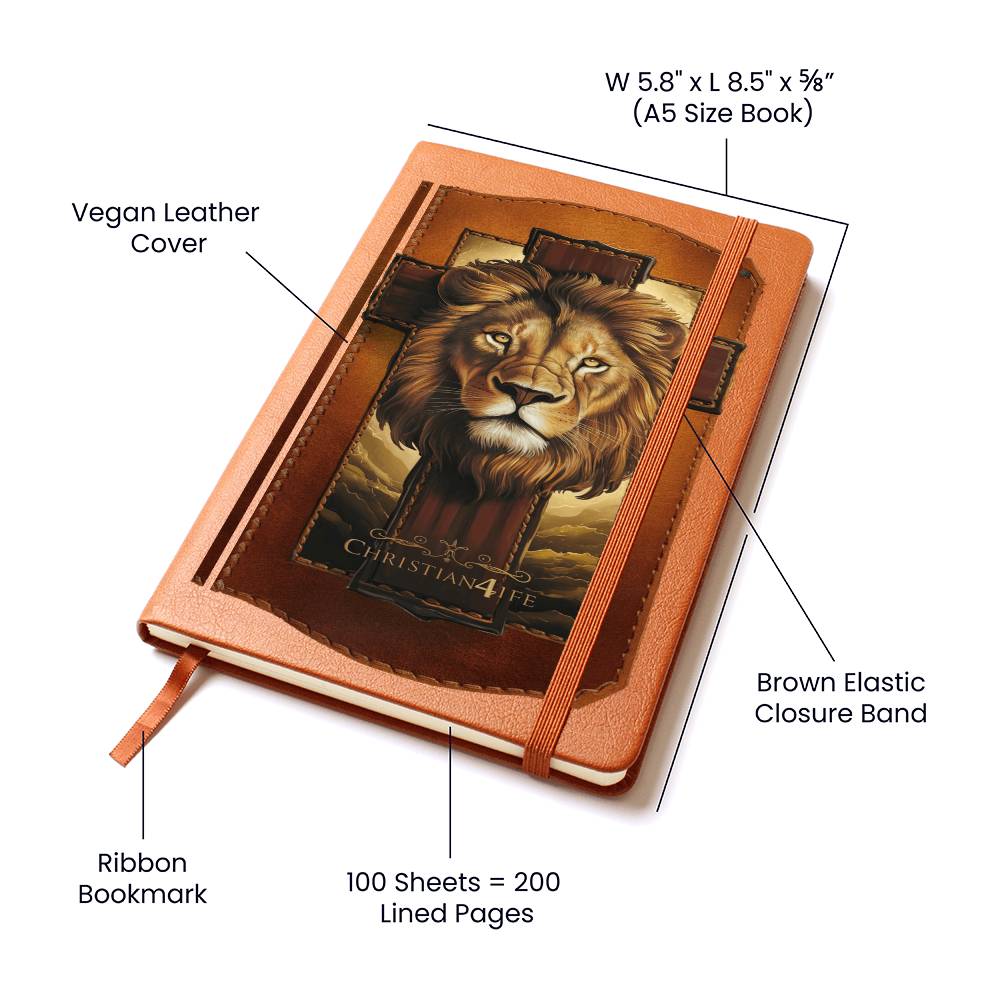 3D Christian4Life Lion and Cross Graphic Christian Journal Journals Christian4Life