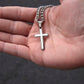 Artisan Cross Necklace on Cuban Chain - Stainless steel