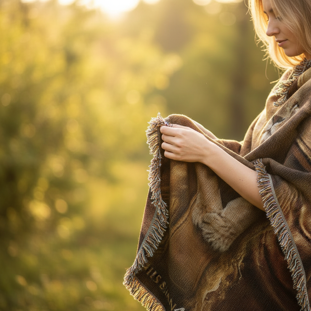 Christian4Life Lion of Judah and Cross Heirloom Woven Blanket