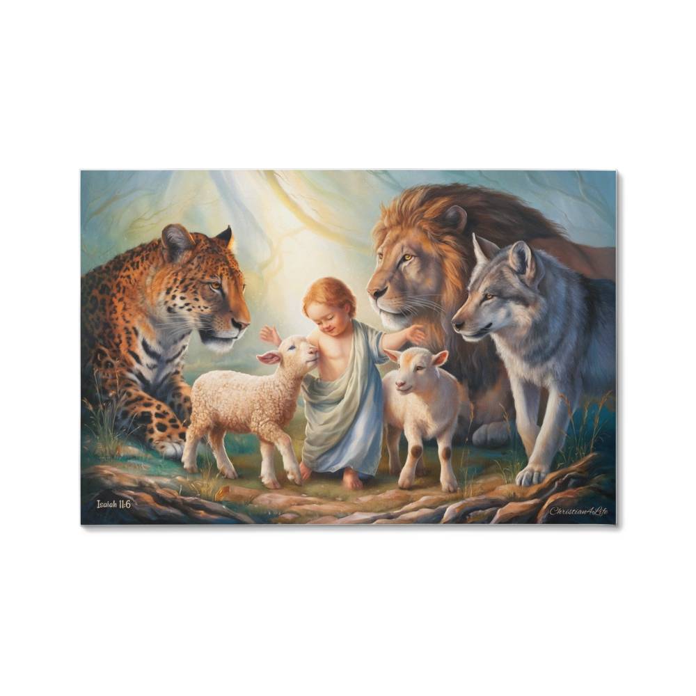 Kingdom, Gallery Wrapped Christian Wall Art Canvas, Isaiah 11:6