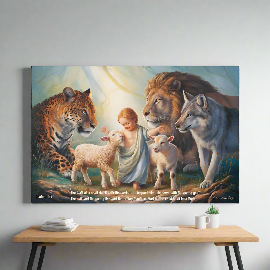 Kingdom, Gallery Wrapped Christian Wall Art Canvas with Quote