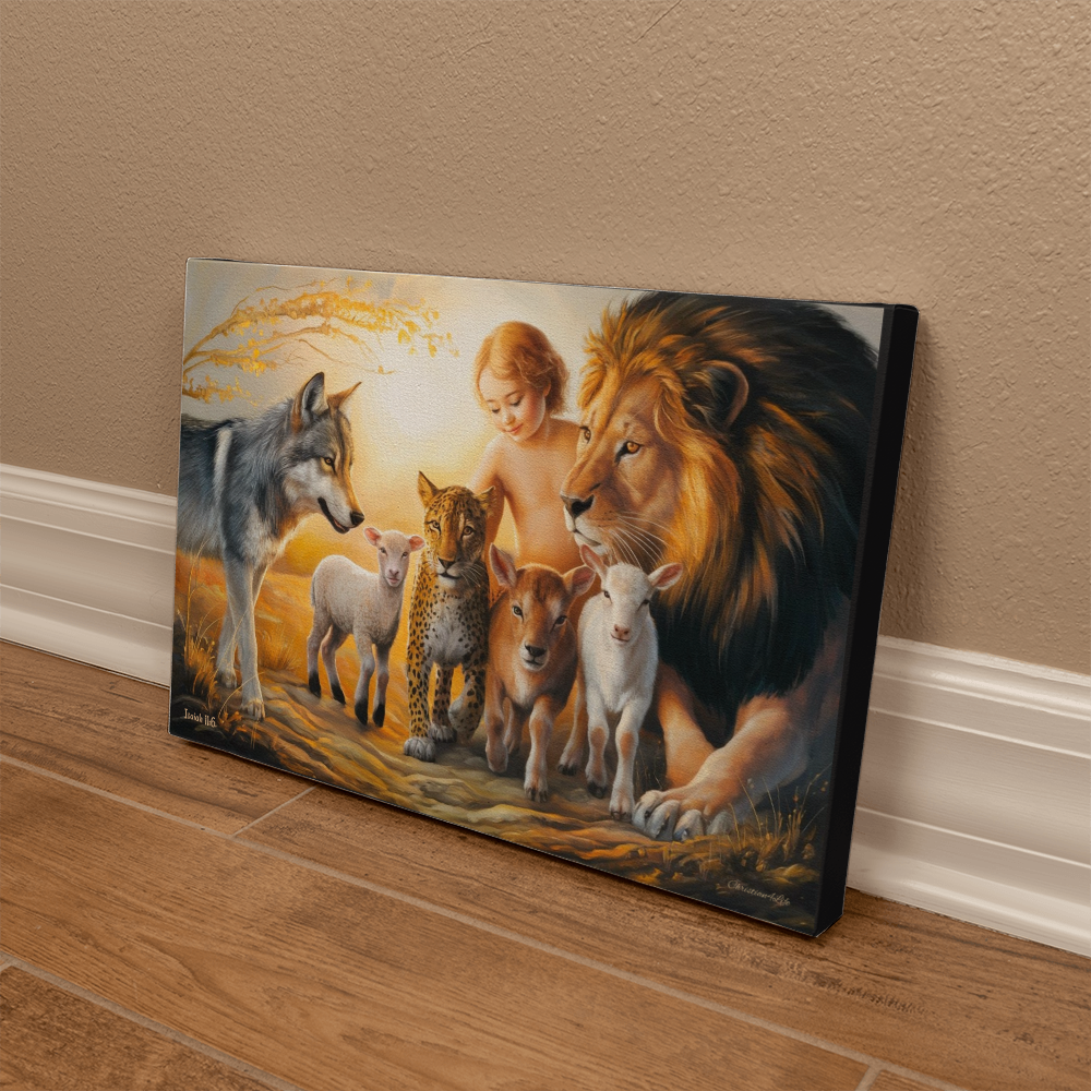 Kingdom To Come, Isaiah 11:6, Gallery Wrapped Christian Wall Art Canvas