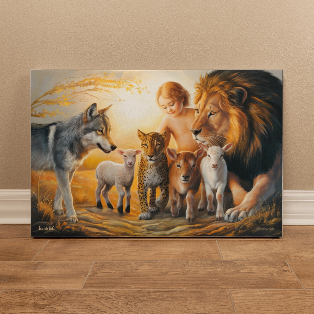 Kingdom To Come, Isaiah 11:6, Gallery Wrapped Christian Wall Art Canvas