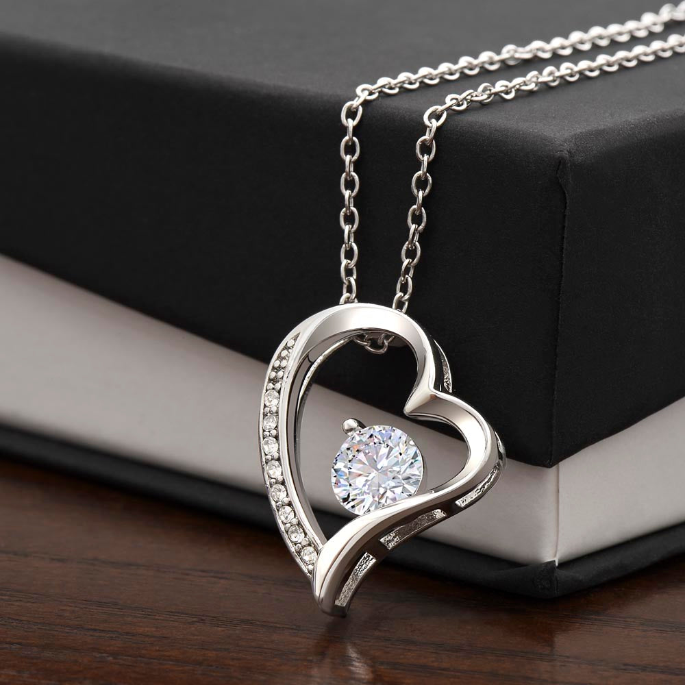 Forever Love Heart Necklace with Personalized Message Card