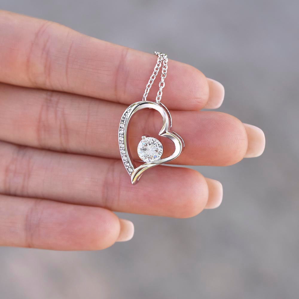 Forever Love Heart Necklace with Personalized Message Card