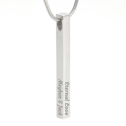 4 Sided Stick Christian Necklace - Engraved (REDEEMED BY GRACE, CALLED BY NAME +2)