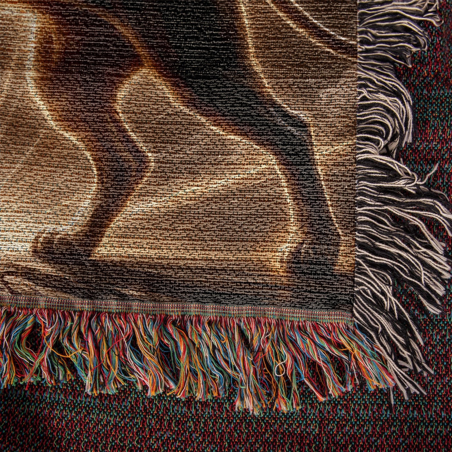 Lion of Judah and Holy Spirit with Golden Rays Heirloom Woven Blanket