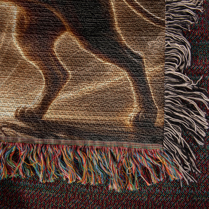 Lion of Judah and Holy Spirit with Golden Rays Heirloom Woven Blanket