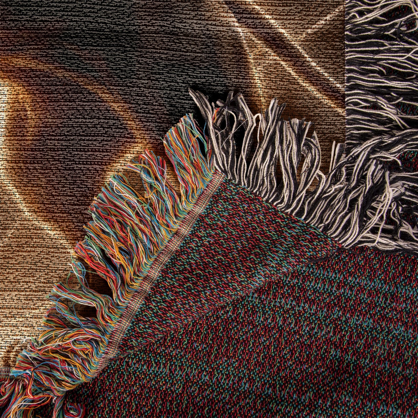 Lion of Judah and Holy Spirit with Golden Rays Heirloom Woven Blanket