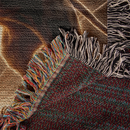 Lion of Judah and Holy Spirit with Golden Rays Heirloom Woven Blanket
