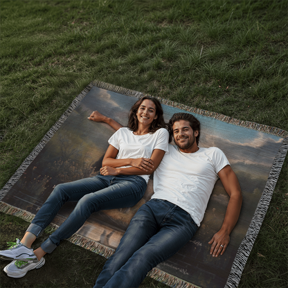 Wolf and Lamb Christian Heirloom Woven Blanket Tapestry - Isaiah 11:6