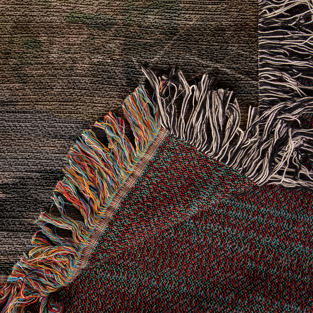 Lion of Judah and Cross Christian Heirloom Woven Blanket, Tapestry Throw Christian Blanket