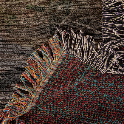 Lion of Judah and Cross Christian Heirloom Woven Blanket, Tapestry Throw Christian Blanket