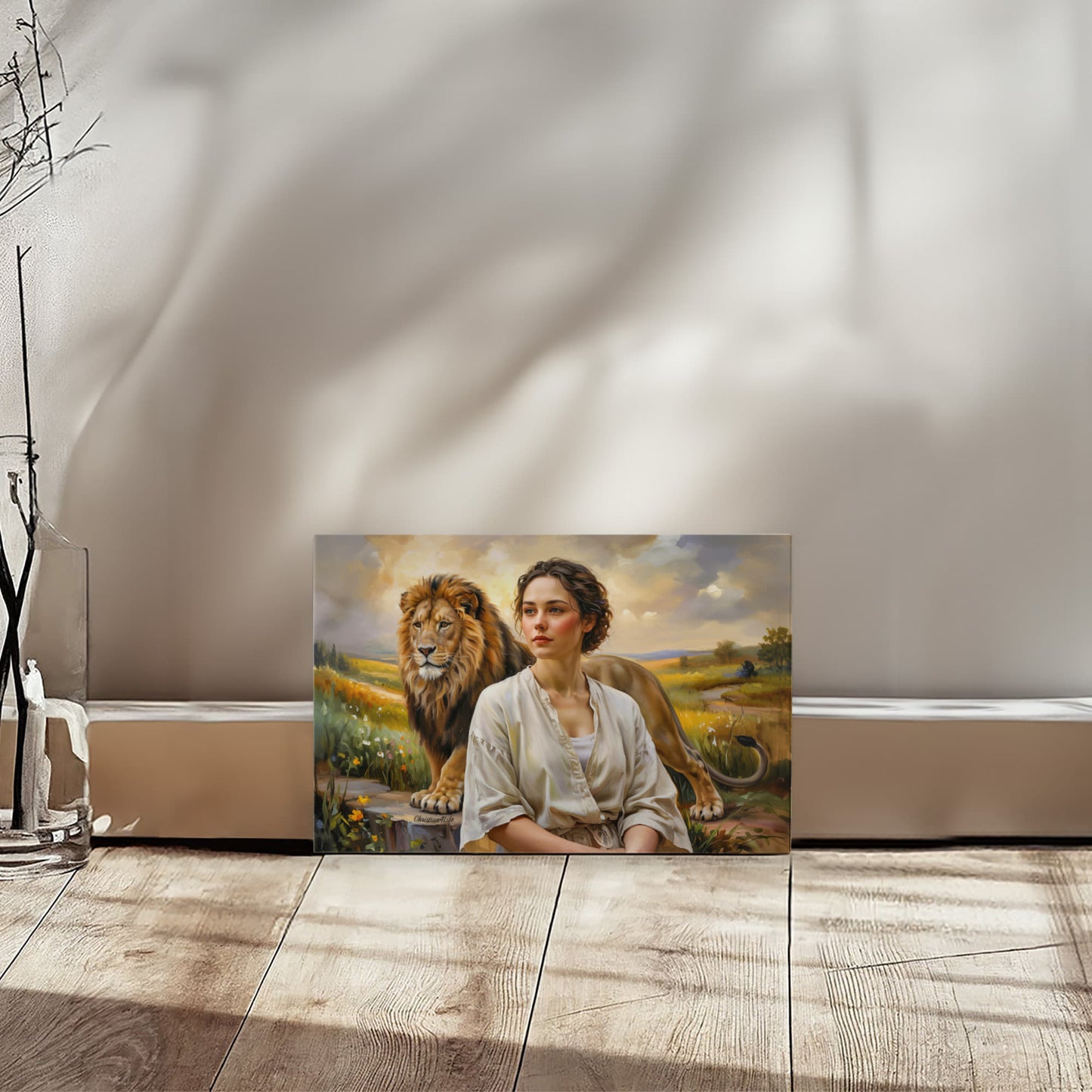 "Behind every Christian woman is the Lion of Judah." - Gallery Wrapped Canvas