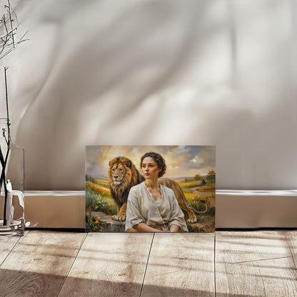 "Behind every Christian woman is the Lion of Judah." - Gallery Wrapped Canvas