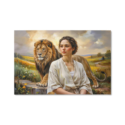 "Behind every Christian woman is the Lion of Judah." - Gallery Wrapped Canvas