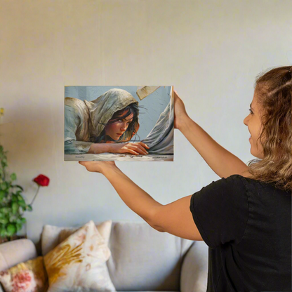 Woman Reaching to Touch the Hem of Jesus' Garment - Christian Gallery Wrapped Canvas Art Print