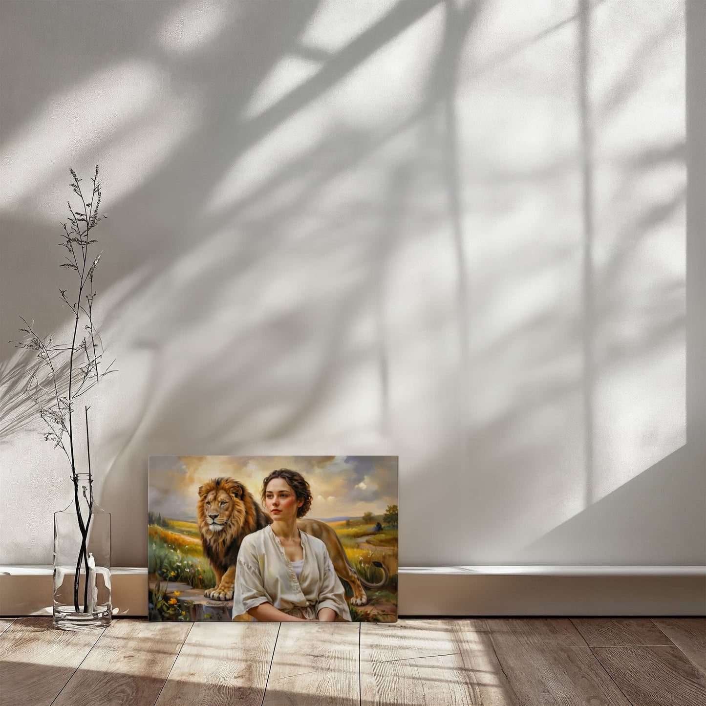 "Behind every Christian woman is the Lion of Judah." - Gallery Wrapped Canvas