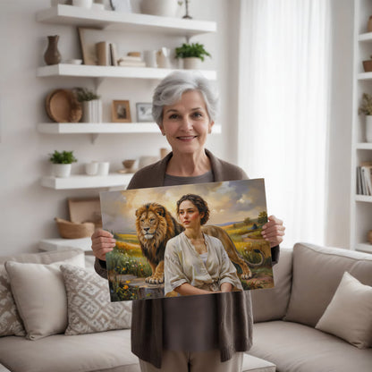 "Behind every Christian woman is the Lion of Judah." - Gallery Wrapped Canvas