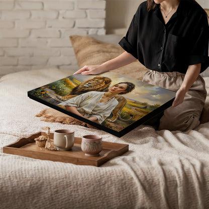 "Behind every Christian woman is the Lion of Judah." - Gallery Wrapped Canvas
