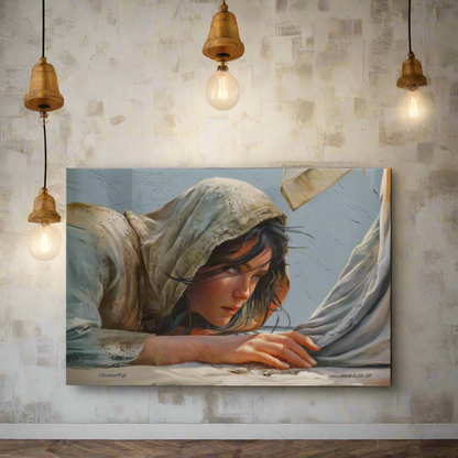 Woman Reaching to Touch the Hem of Jesus' Garment - Christian Gallery Wrapped Canvas Art Print