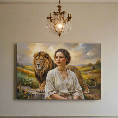 "Behind every Christian woman is the Lion of Judah." - Gallery Wrapped Canvas