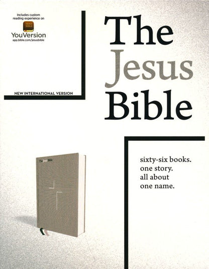 The Jesus Bible, NIV Edition, Cloth Over Board, Gray Linen, Comfort Print - Hardcover