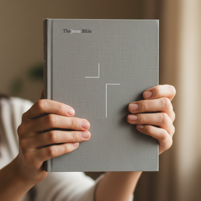 The Jesus Bible, NIV Edition, Cloth Over Board, Gray Linen, Comfort Print - Hardcover