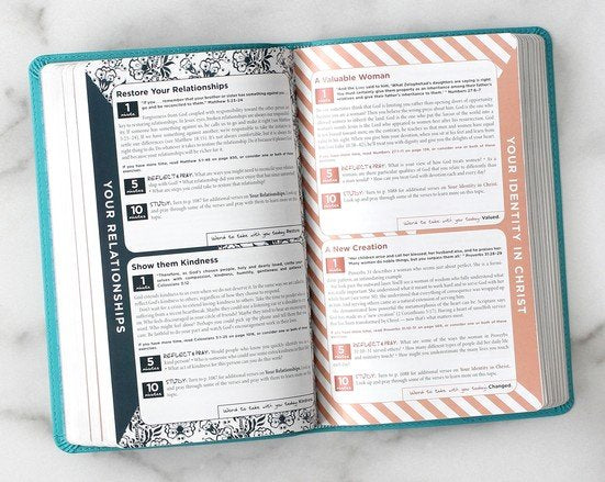 Niv, Busy Mom's Bible, Leathersoft, Teal, Red Letter Edition, Comfort Print: Daily Inspiration Even If You Only Have One Minute - Imitation Leather