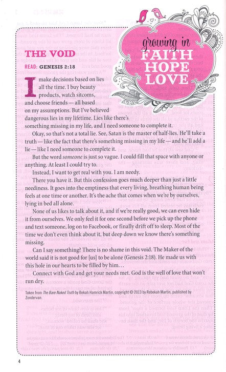 Bible for Teen Girls-NIV: Growing in Faith, Hope, and Love - Hardcover