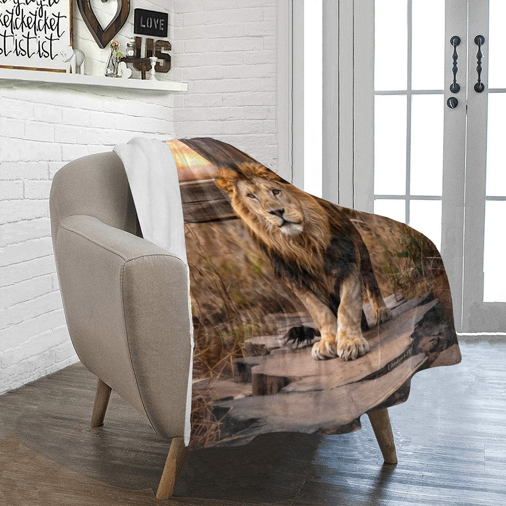 Lion of Judah Rock and Cross - Ultra-Soft Micro Fleece Blanket (multiple sizes)