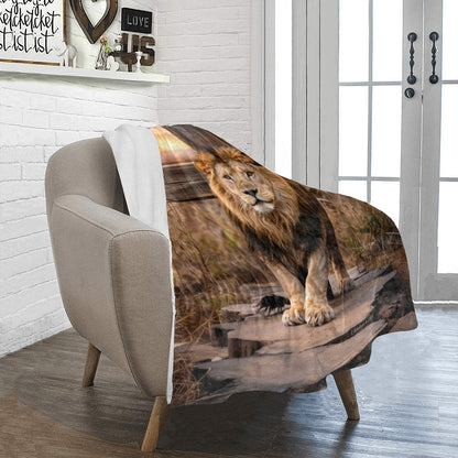 Lion of Judah Rock and Cross - Ultra-Soft Micro Fleece Blanket (multiple sizes)