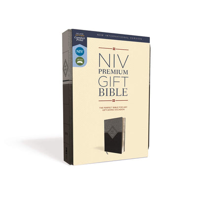Niv, Premium Gift Bible, Leathersoft, Black/Gray, Red Letter Edition, Comfort Print - Imitation Leather